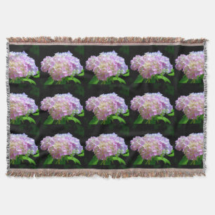 Weich-rosa-gelbe lila Hydrangeas-Blume Decke