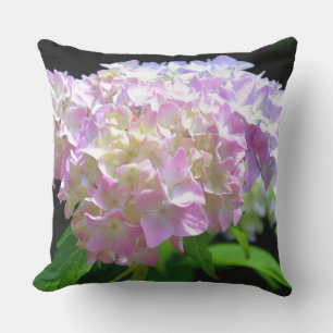 Weich-rosa-gelbe lila Hydrangeas-Blume Kissen