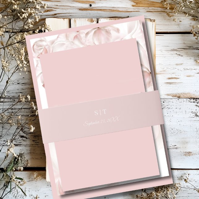 Weich rosa Hochzeit Einladungsbanderole (Von Creator hochgeladen)