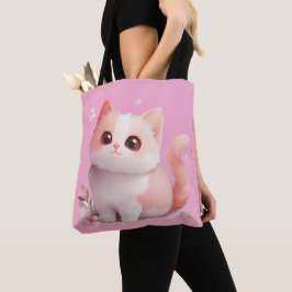 Weich rosa Kawaii Katze Tote Bag - Geschenk für Ka