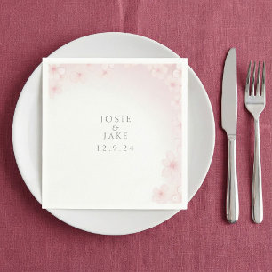 Weich rosa Kirschblüte Hochzeitslippe Serviette