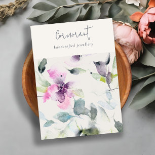 Weich rosa Lila Blumenskript, das eine Kette erzeu Visitenkarte