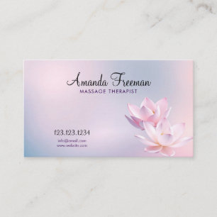 Weich rosa Lotus Serene Gradient Massage Therapie Visitenkarte