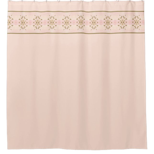 Weich rosa mit Gold Duschvorhang (Vorderseite)