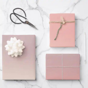 Weich rosa Ombre Packpapier Geschenkpapier Set