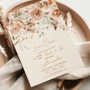 Weich rosa Pampas Gras Brautparty Einladung