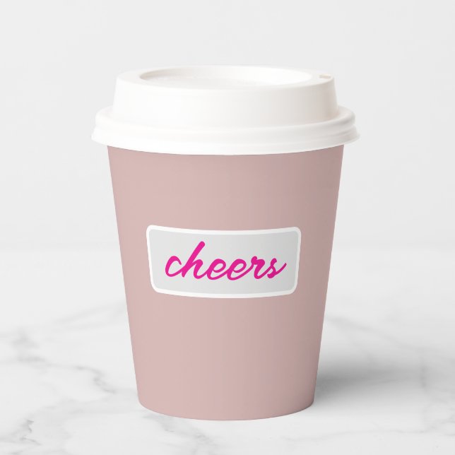 Weich rosa Papier Cup - Perfekt für Bachelorettes Pappbecher (Vorderseite)