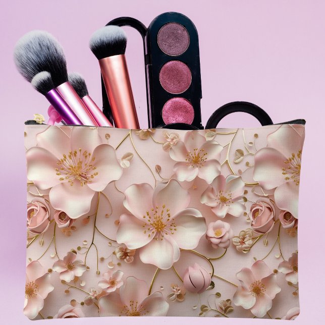 Weich rosa Pastell floral Zubehörtasche (Von Creator hochgeladen)
