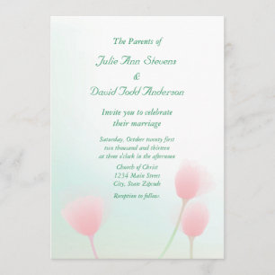 Weich rosa Pastell Tulips Hochzeit Einladung