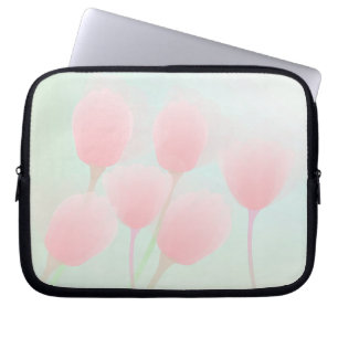 Weich rosa Pastell Tulips Hochzeit Laptopschutzhülle