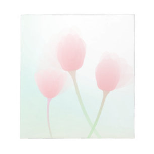 Weich rosa Pastell Tulips Hochzeit Notizblock