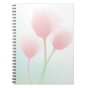 Weich rosa Pastell Tulips Hochzeit Notizblock