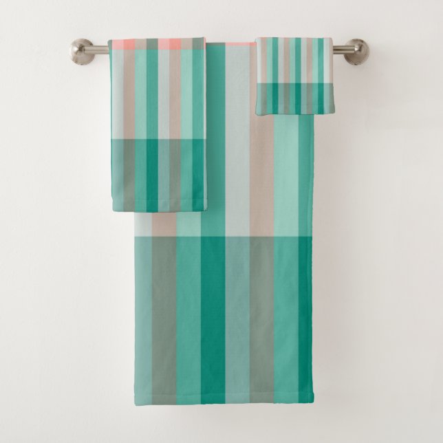 Weich rosa Pfirsichfarben Bernsteinjucca und Arbor Badhandtuch Set (Insitu)