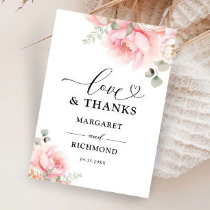 Weich rosa Rose Blumenzehen Dankeschön Karte