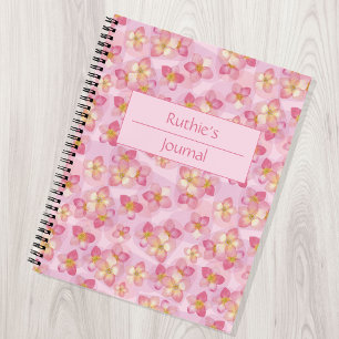 Weich rosa Rosen und Herz Journal Notizbuch