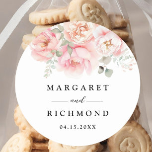 Weich rosa Rosengarten Blumenzehen Runder Aufkleber