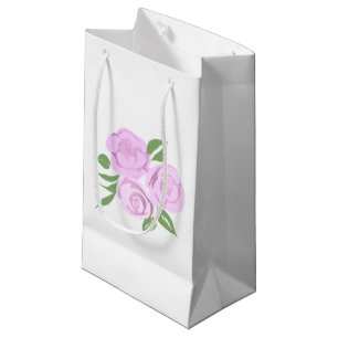Weich rosa Roses Geschenktasche Kleine Geschenktüte