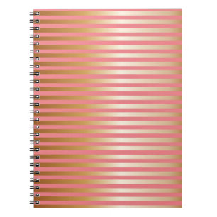 Weich Rosa u. Goldabstufungs-Streifen Notizblock