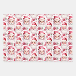 Weich rosa und grüne Weihnachten Geschenkpapier Set