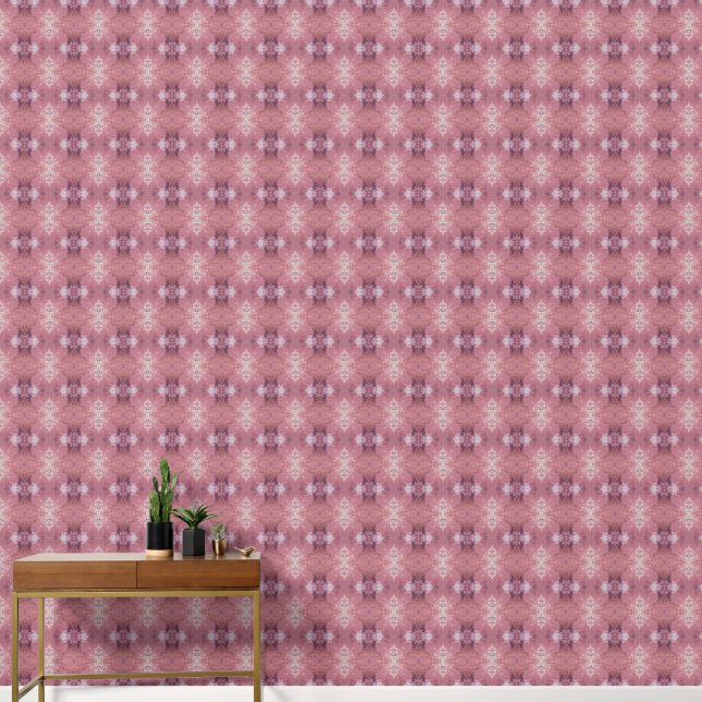 Weich rosa und lila abstraktes S-Formatmuster Tapete (Korridor)