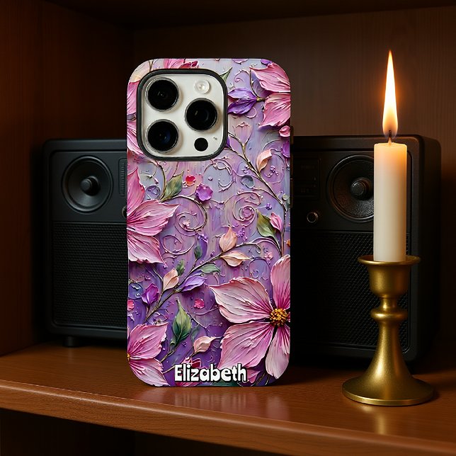 Weich rosa und Lila Blumenfantasie Case-Mate iPhone Hülle (Von Creator hochgeladen)