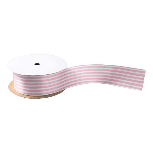Weich rosa und Weiß Stripes Band Satinband (Spule)