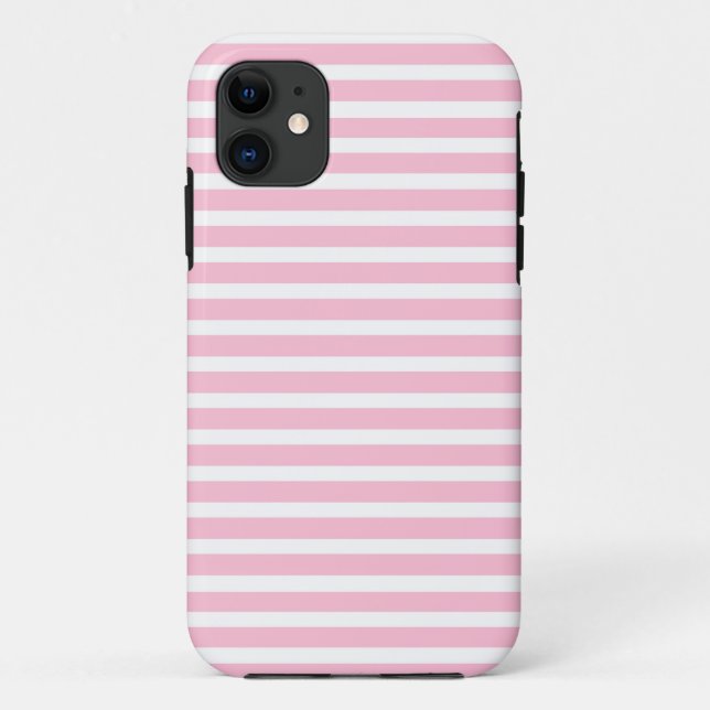 Weich rosa und Weiß Stripes iPhone Kasten Case-Mate iPhone Hülle (Rückseite)