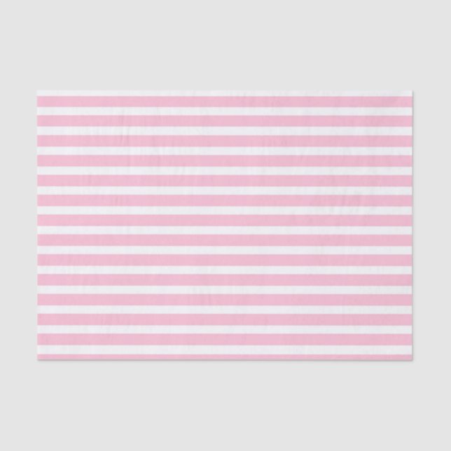 Weich rosa und Weiß Stripes Seidenpapier (Vorderseite)