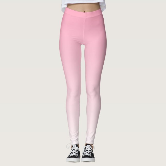 Weich rosa und weiße Farbe Leggings (Vorderseite)