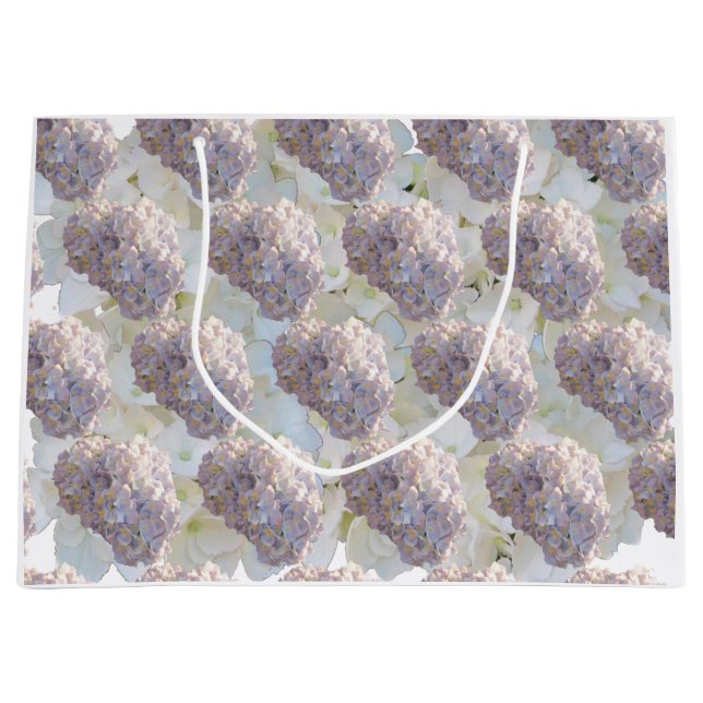 Weich rosa und weiße Hydrangeas große Geschenktasc Große Geschenktüte (Vorderseite)