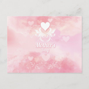 Weich rosa und weißer Muttertag Postkarte