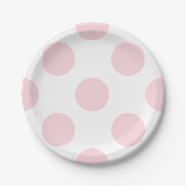 Weich rosa und weißer pappteller (Vorderseite)