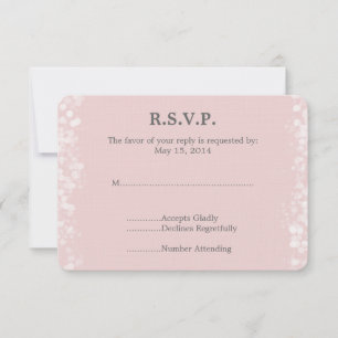 Weich rosa und weißes Bokeh Wedding RSVP