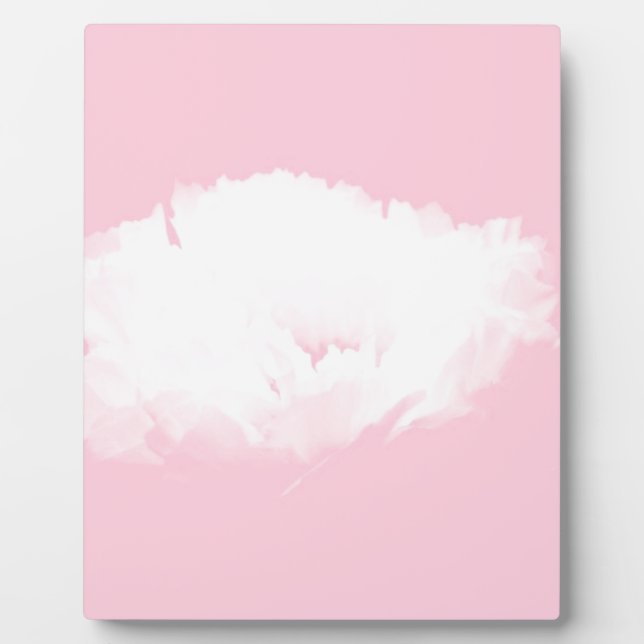 Weich rosa Weiße Peony Plaque Fotoplatte (Vorderseite)