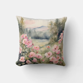 Weich rosa Wildblumen Rose Naturlandschaft Kissen