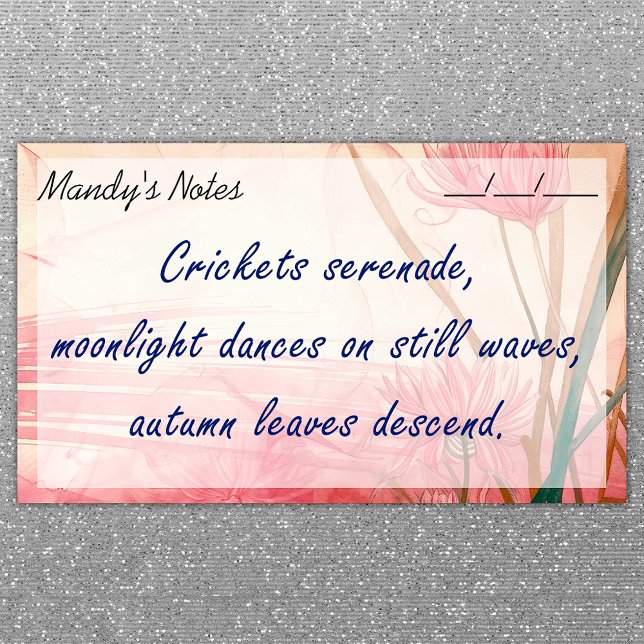 Weich rosa Zartes florales Trendy 10" x 6" Post-it Klebezettel (Von Creator hochgeladen)