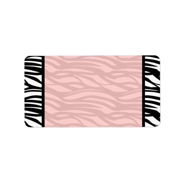 Weich rosa Zebra Blank Labels Adressaufkleber (Vorne)