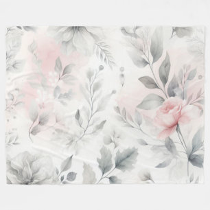 Weich rosafarbener Floral Wash Fleecedecke