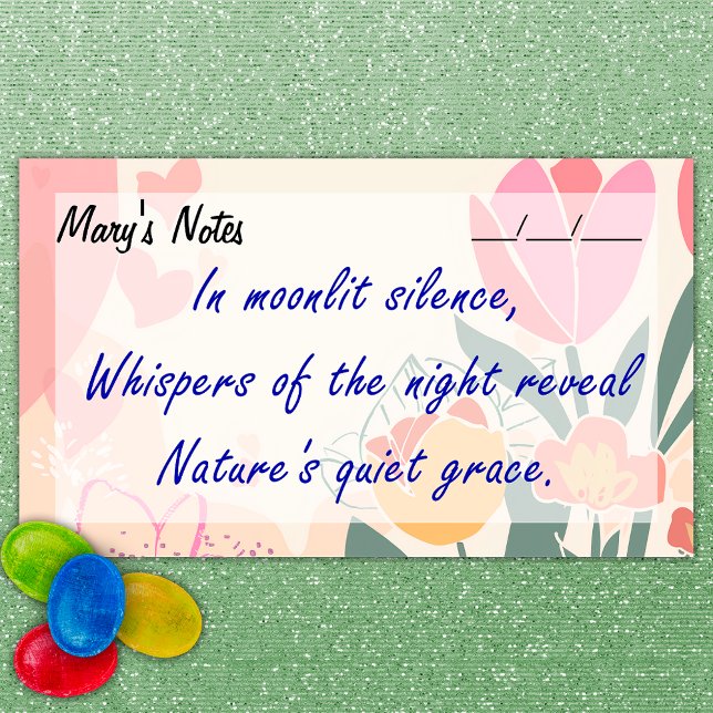 Weich schick, floral, rosa, grün und gelb 10" x 6" post-it klebezettel (Von Creator hochgeladen)