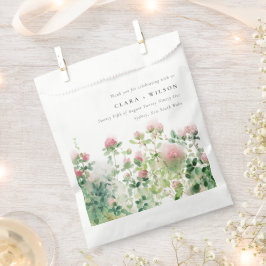 Weich subtile Pink Wasserfarbe Blumengarten Hochze Geschenktütchen