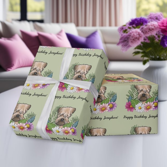 Weich überzogene Blume der Radterrasse Grün Geschenkpapier (Von Creator hochgeladen)