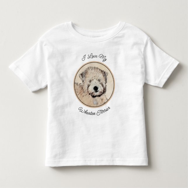 Weich überzogene Drahtgitter Terrier Malerei Origi Kleinkind T-shirt (Vorderseite)