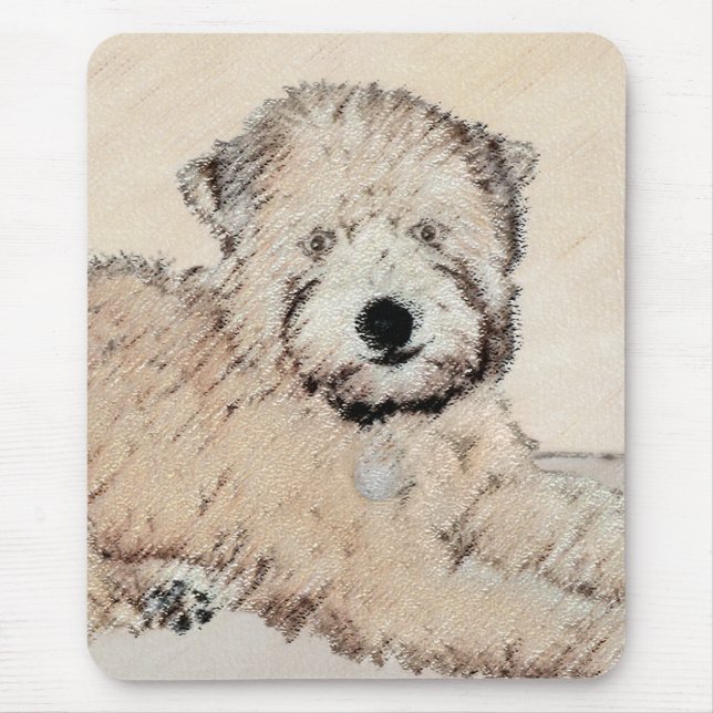 Weich überzogene Drahtgitter Terrier Malerei Origi Mousepad (Vorne)