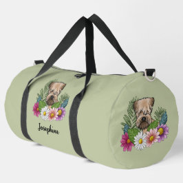 Weich überzogene Radscheibe mit Blume und Namen Duffle Bag