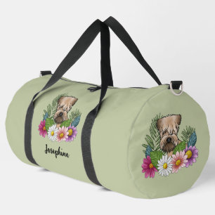 Weich überzogene Radscheibe mit Blume und Namen Duffle Bag