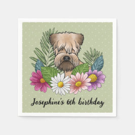 Weich überzogene Radterrasse mit Blume zum Geburts Serviette