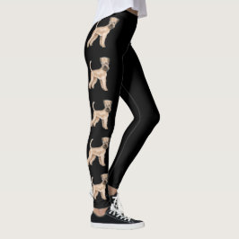 Weich überzogene Riesenkartoon-Hunde Schwarz Leggings