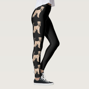 Weich überzogene Riesenkartoon-Hunde Schwarz Leggings
