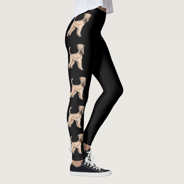 Weich überzogene Riesenkartoon-Hunde Schwarz Leggings (Rechts)