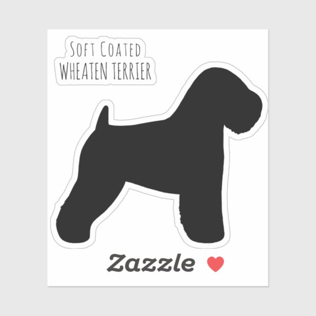 Weich überzogene Wheaten Terrier Dog Silhouette Aufkleber (Blatt)
